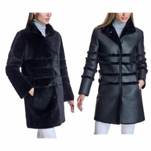 Reversible Seam-out Shearling Shortcoat