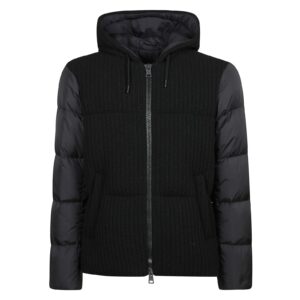 Herno Knit-panel Zipped Puffer Jacket