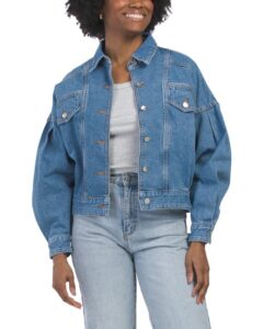 Denim Bomber Mini Jacket