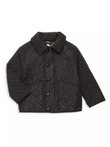 Little Boy's & Boy's Giaden Quilted Monogram Jacket