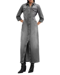 Blair Denim Maxi Shirt Dress