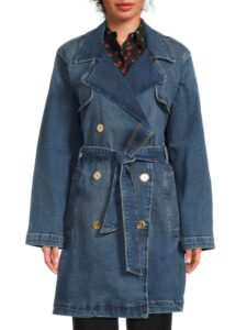 Double Breasted Denim Trench Coat