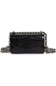 Small Loubi54 Croc Embossed Leather Crossbody Bag