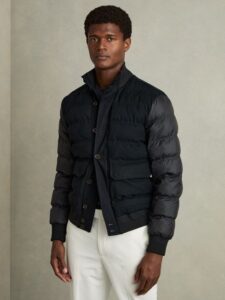 Patch-pocket Quilted-alcantara Jacket