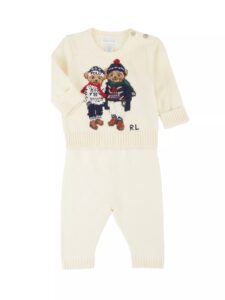 Baby Boy's Winter Polo Bears Sweater & Joggers Set