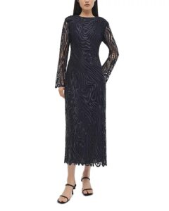 Vanina Long Sleeve Lace Midi Dress