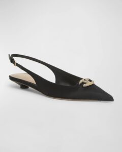 Vlogo Embellished Medallion Slingback Flats