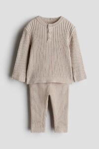 2-piece Rib-knit Cotton Set