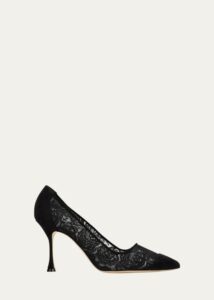 Sololaria Pointed Lace Pumps