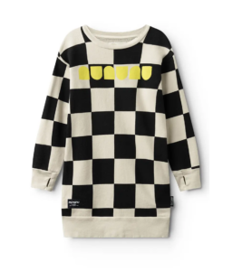 Kids' Checkmate Long Sleeve Sweatshirt Dress