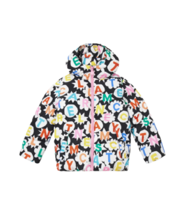 Girl's Multicolor Logo-print Puffer Coat, Size 4-10