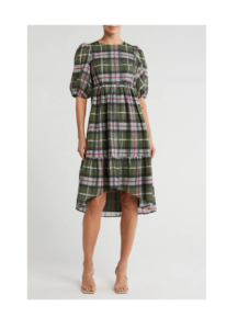 Sadie Check Plaid High Low Dress