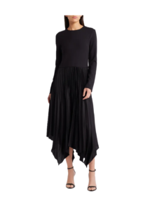 Long Sleeve Pleated Maxi Dress