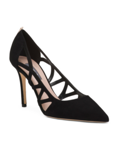 Suede Regents Cut out Pointy Toe Pumps