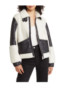 Faux Shearling & Faux Leather Jacket