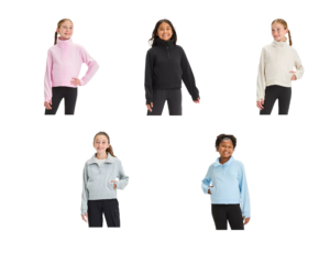 Girls' 1/2 Zip Fleece Pullover Sweatshirt