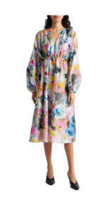 Veroma Floral Long Sleeve Midi Dress Size L