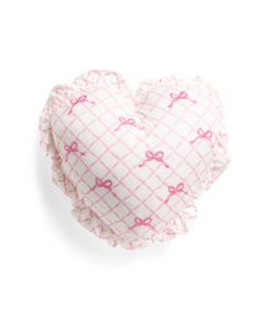 20x19 Beautiful Bow Trellis Ruffle Heart Pillow