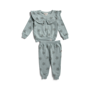 Infant Girls 2pc Ruffled Sweatshirt Set 12-24m