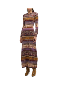 Paloma Multi-print Wool-blend Midi Dress