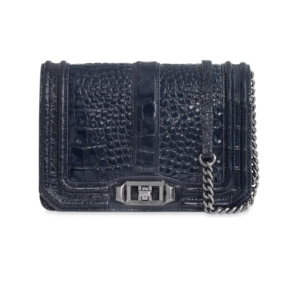 Small Love Croc Embossed Leather Crossbody Bag