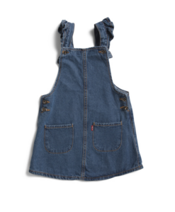 Toddler Girls Ruffle Shoulder Denim Jumper Size 2-4