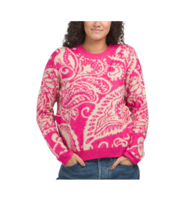 Paisley Print Pullover Sweater