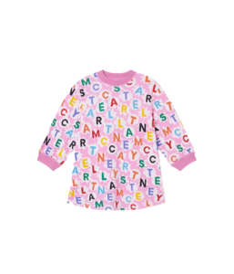 Girl's Multicolor Logo-print Fleece Dress, Size 5-10