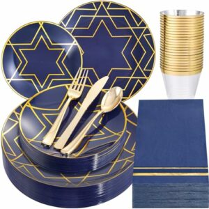 Hioasis 175pcs Hanukkah Plastic Plates