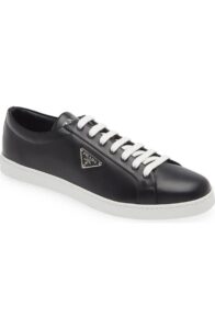 Lane Triangle Logo Low Top Leather Sneaker (men)