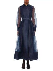 Montgomery Organza Button-front Gown