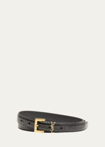 Men's Croc-embossed Leather Belt