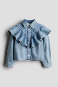 Flounced Denim Blouse