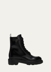 Calfskin Lace-up Ankle Boots