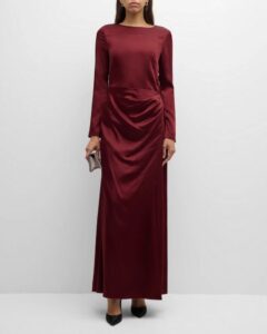 Qiana Draped Satin Gown