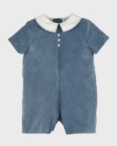 Boy's Ribbed Collared Playsuit, Size 6m-24m