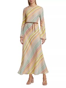 Halliday Striped Linen Maxi Dress