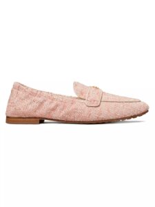 Leather-trimmed Tweed Ballet-style Loafers