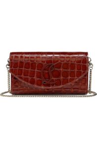 Loubi54 Croc Embossed Leather Wallet on a Chain