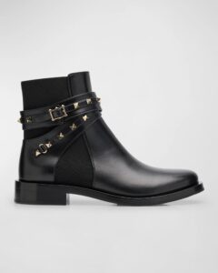 Rockstud Beatle Buckle-wrap Booties