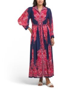 Long Sleeve Maxi Dress with Belt