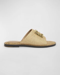 4g Medallion Woven Slide Sandals