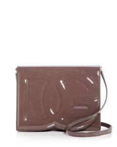 Embossed Logo Patent Leather Crossbody