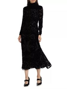 Helena Velvet Burnout Midi-dress