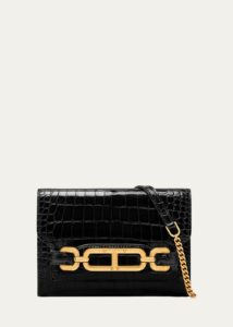 Whitney Mini Croc-embossed Chain Shoulder Bag