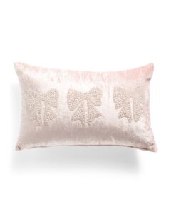 14x20 3 Pearl Bows on Velvet Pillow