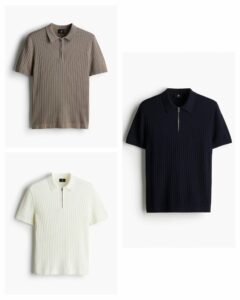 Slim-fit Rib-knit Polo Shirt