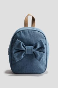 Denim Backpack with Bow Detail