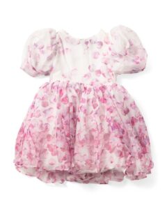 Little Girls Haley Puff Sleeve Mini Dress