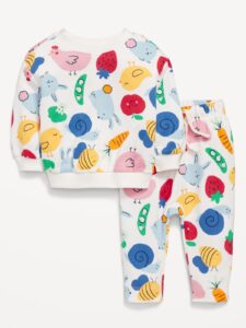 Printed French Terry Sweatshirt and Leggings Set for Baby